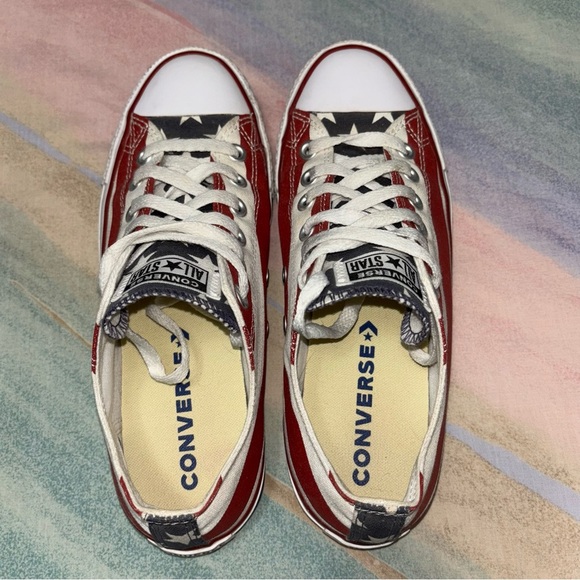 Converse Chuck Taylor All Star Low Sneakers USA FLAG women’s size 8 - Picture 7 of 9